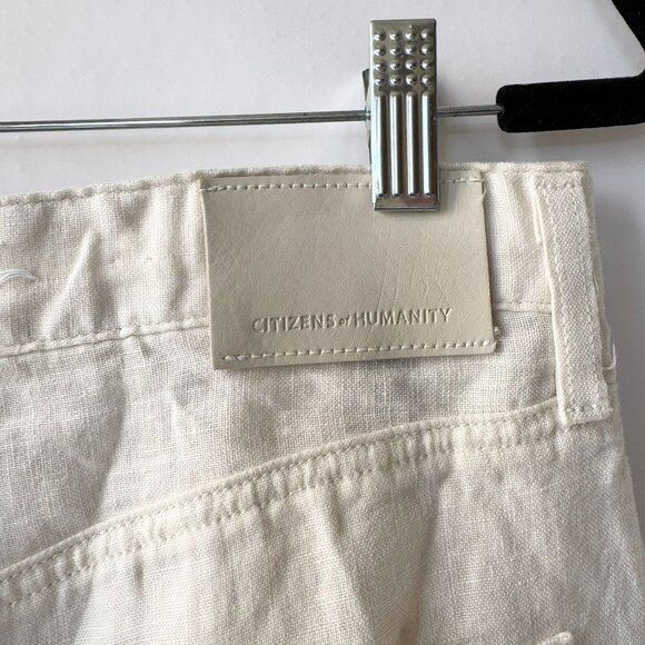 Citizens of Humanity Brynn Drawstring Linen Trousers Vanilla Cream 26 - Picture 8 of 13
